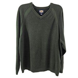 Tommy Bahama Men’s Green V-Neck Classic Cotton Nylon Pullover Sweater – Large